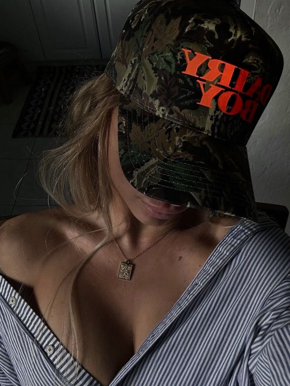 Orange Dairy Boy Camo Hat